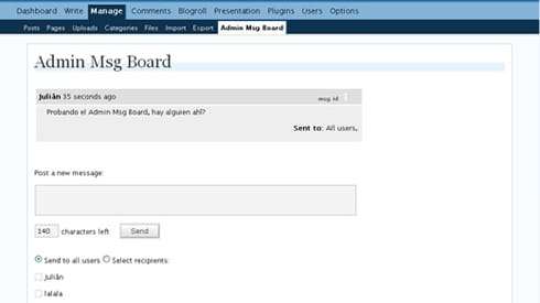 admin msg board