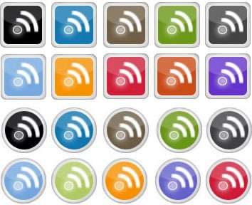 Iconos RSS Redondos Cuadrados