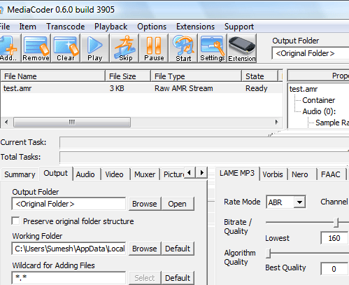 Convertir archivos AMR a MP3