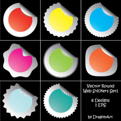 vector web stickers round set1 small by dragonart