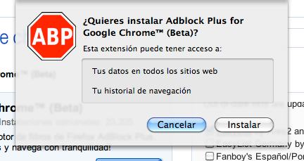 Adblock Plus para Google Chrome