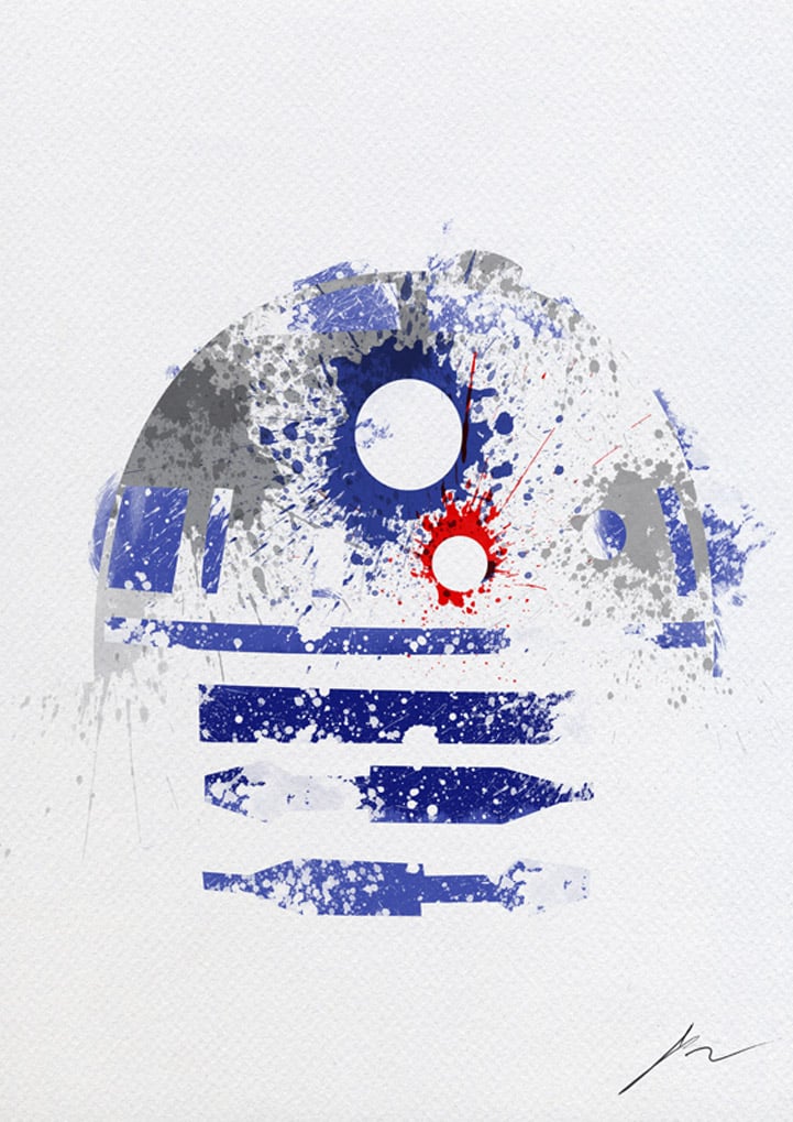 posters abstractos star wars r2d2