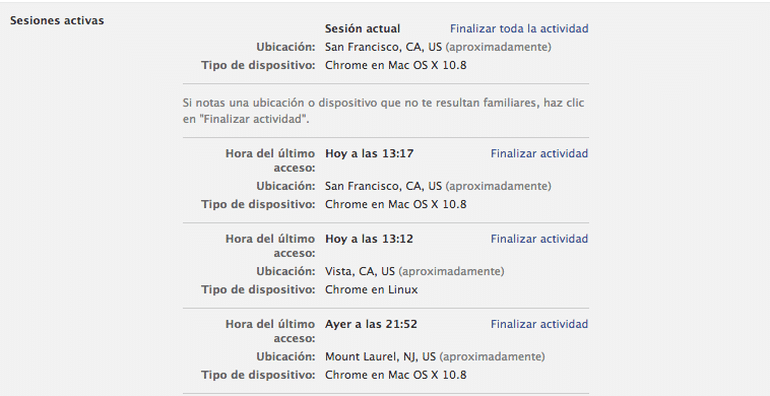¿Cómo cerrar una sesión de Facebook de manera remota? 3 Cerrar sesión remota Facebook 2