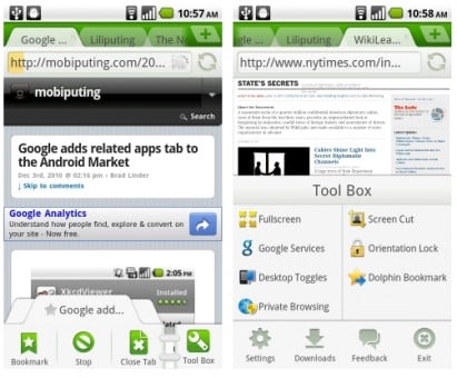 Dolphin Browser Android 2