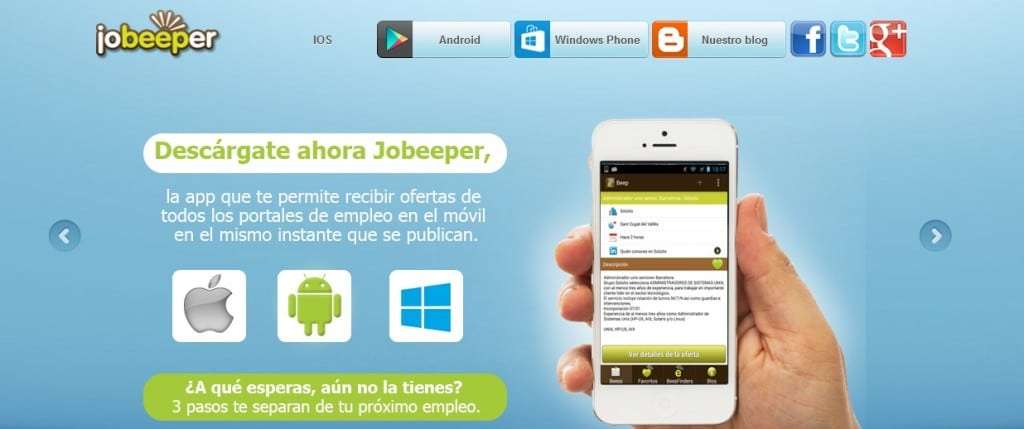 Encontrar empleo con Jobeeper