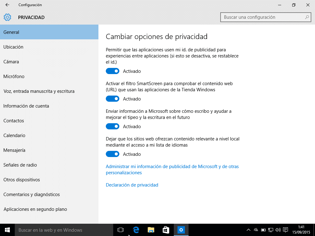 experiencia con windows 10