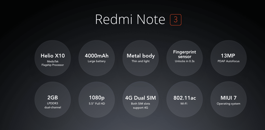 xiaomi Redmi Note 3 - características