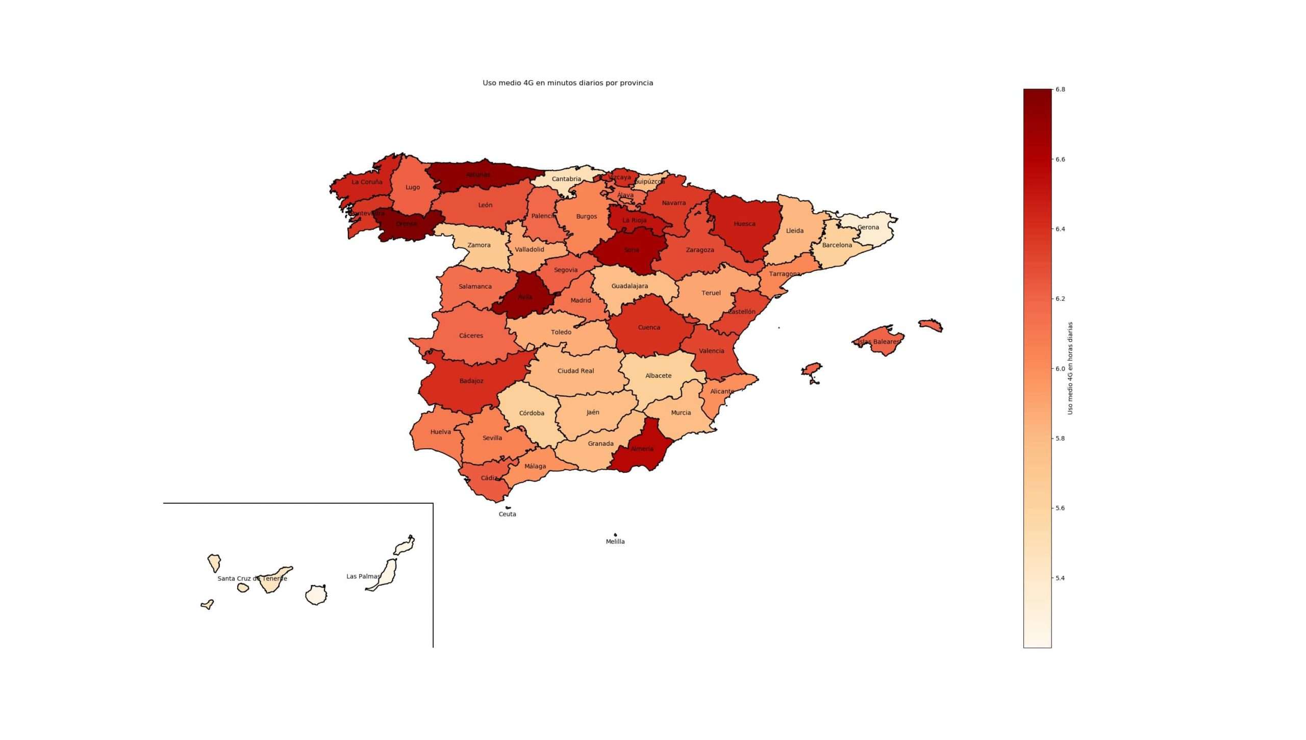 mapa uso medio 4g en minutos diarios por provincia min scaled